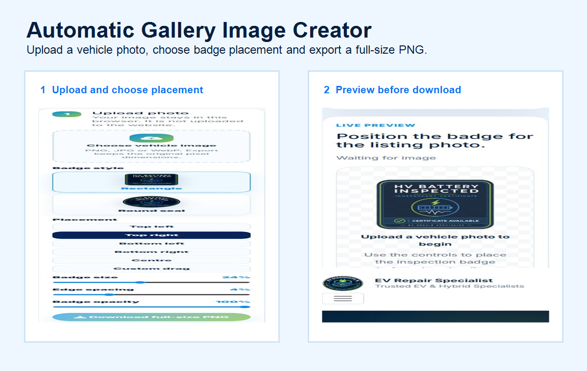 Automatic Gallery Image Creator tool preview