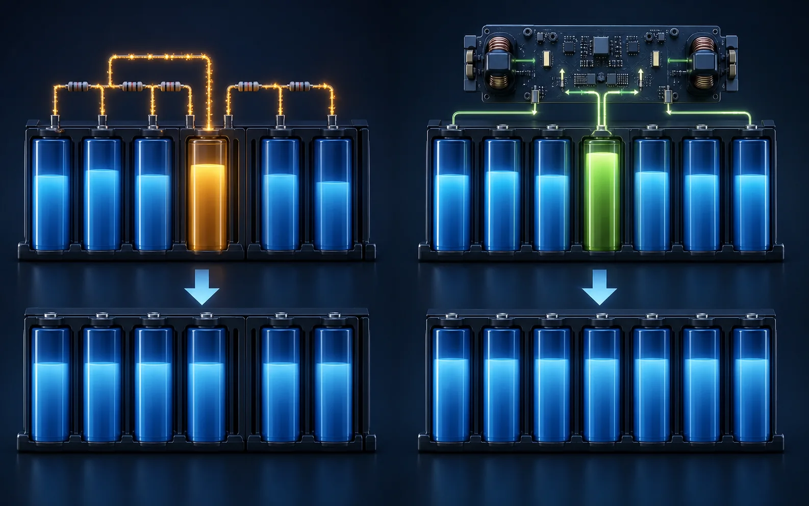 Comparison of passive and active EV battery cell balancing methods
